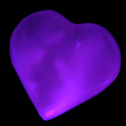 Mangano Calcite heart 38-44mm 36-39g in UV light - Rocks and Things Store