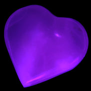 Mangano Calcite heart 38-44mm 36-39g in UV light - Rocks and Things Store