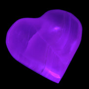 Mangano Calcite heart 38-44mm 36-39g in UV light - Rocks and Things Store