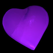 Mangano Calcite heart 38-44mm 36-39g in UV light - Rocks and Things Store