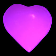 Pink Mangano Calcite heart 41-44mm 44-49g in UV light -  Rocks and Things Store