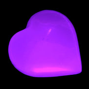 Pink Mangano Calcite heart 41-44mm 44-49g in UV light - Rocks and Things Store