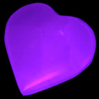 Pink Mangano Calcite heart 41-44mm 44-49g in UV ight - Rocks and Things Store