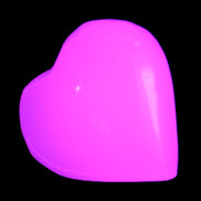 Pink Mangano Calcite heart 38-41mm  42-44g in UV light - Rocks and Things Store
