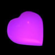 Pink Mangano Calcite heart 38-41mm  42-44g in UV light - Rocks and Things Store