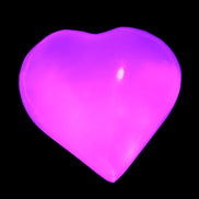 Pink Mangano Calcite heart 38-41mm  42-44g in UV light - Rocks and Things Store