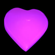 Pink Mangano Calcite heart 38-41mm  42-44g in UV light - Rocks and Things Store