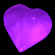 Pink Mangano Calcite heart 38-41mm  42-44g in UV light - Rocks and Things Store
