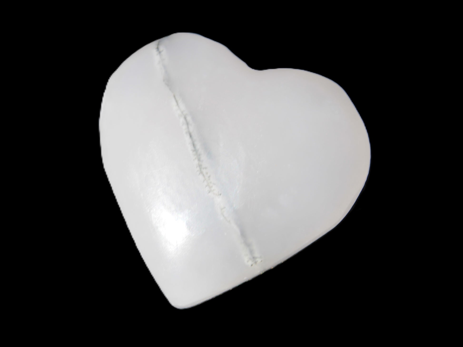 Mangano Calcite hand-carved heart 35-41mm 33-40g Rocks and Things