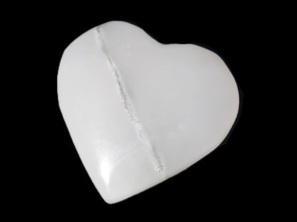 Mangano Calcite hand-carved heart 35-41mm 33-40g Rocks and Things