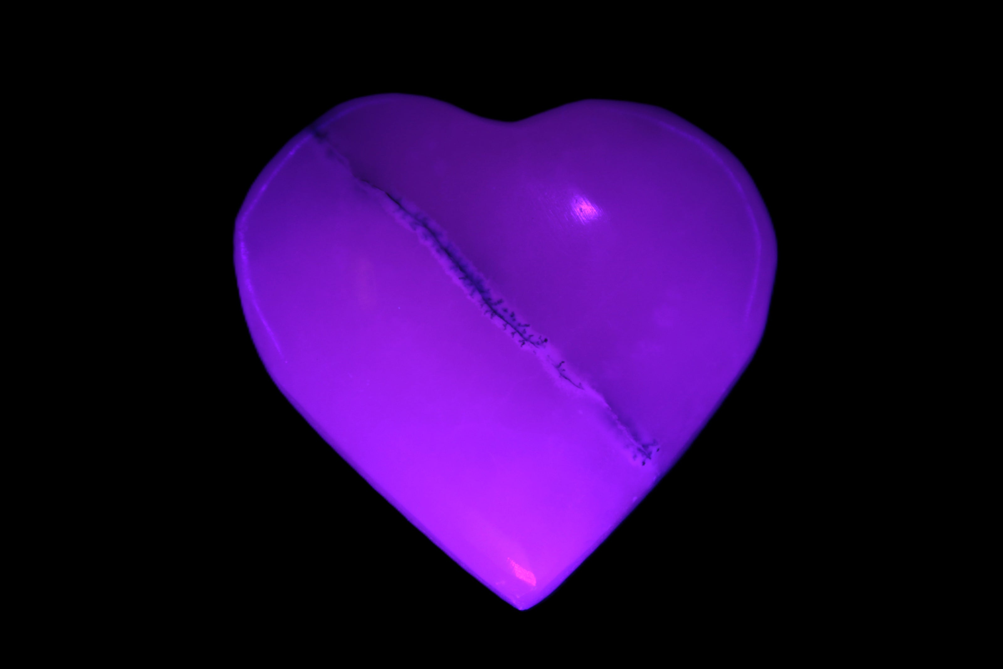Mangano Calcite hand-carved heart 35-41mm 33-40g Rocks and Things