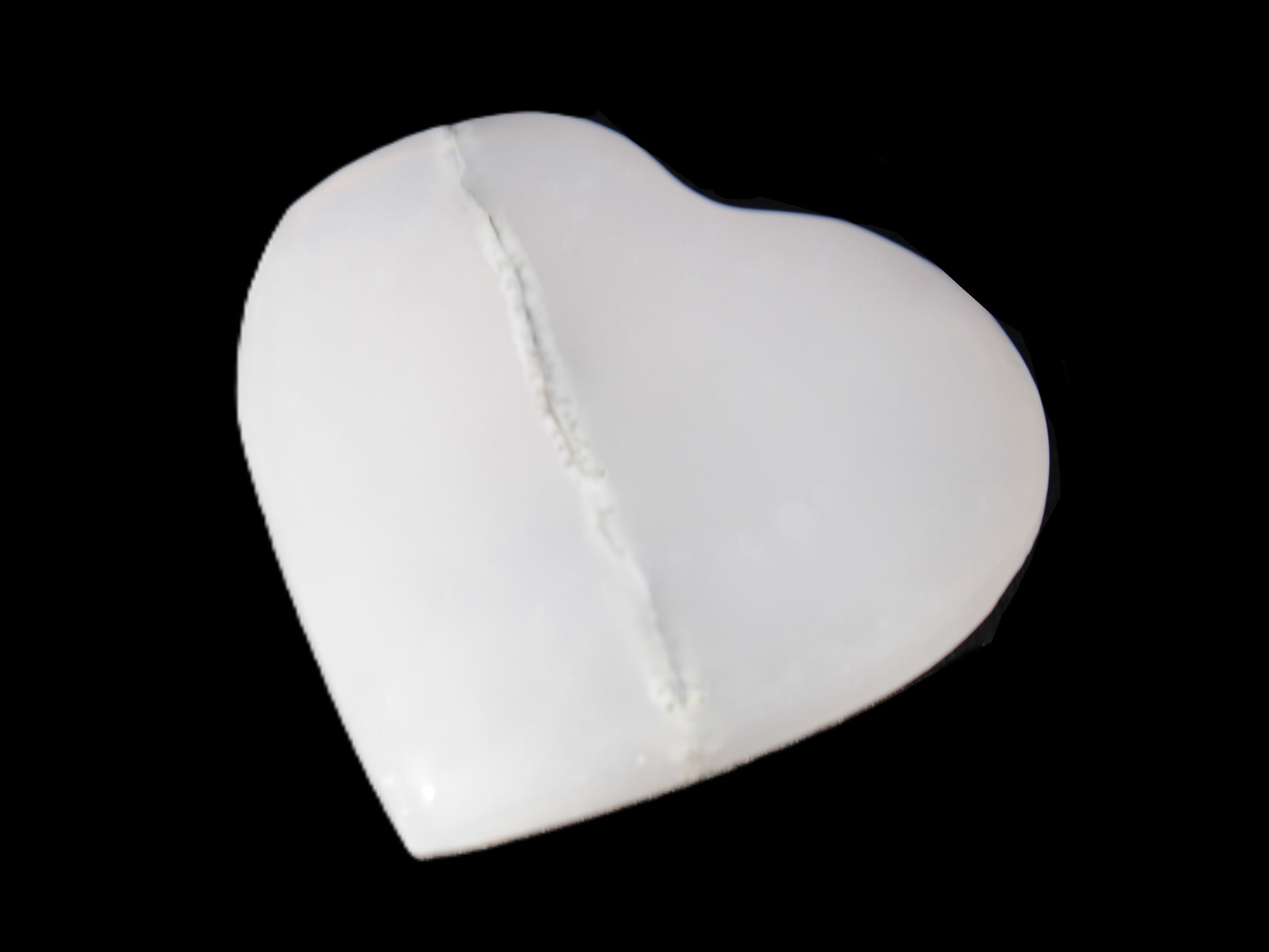 Mangano Calcite hand-carved heart 35-41mm 33-40g Rocks and Things