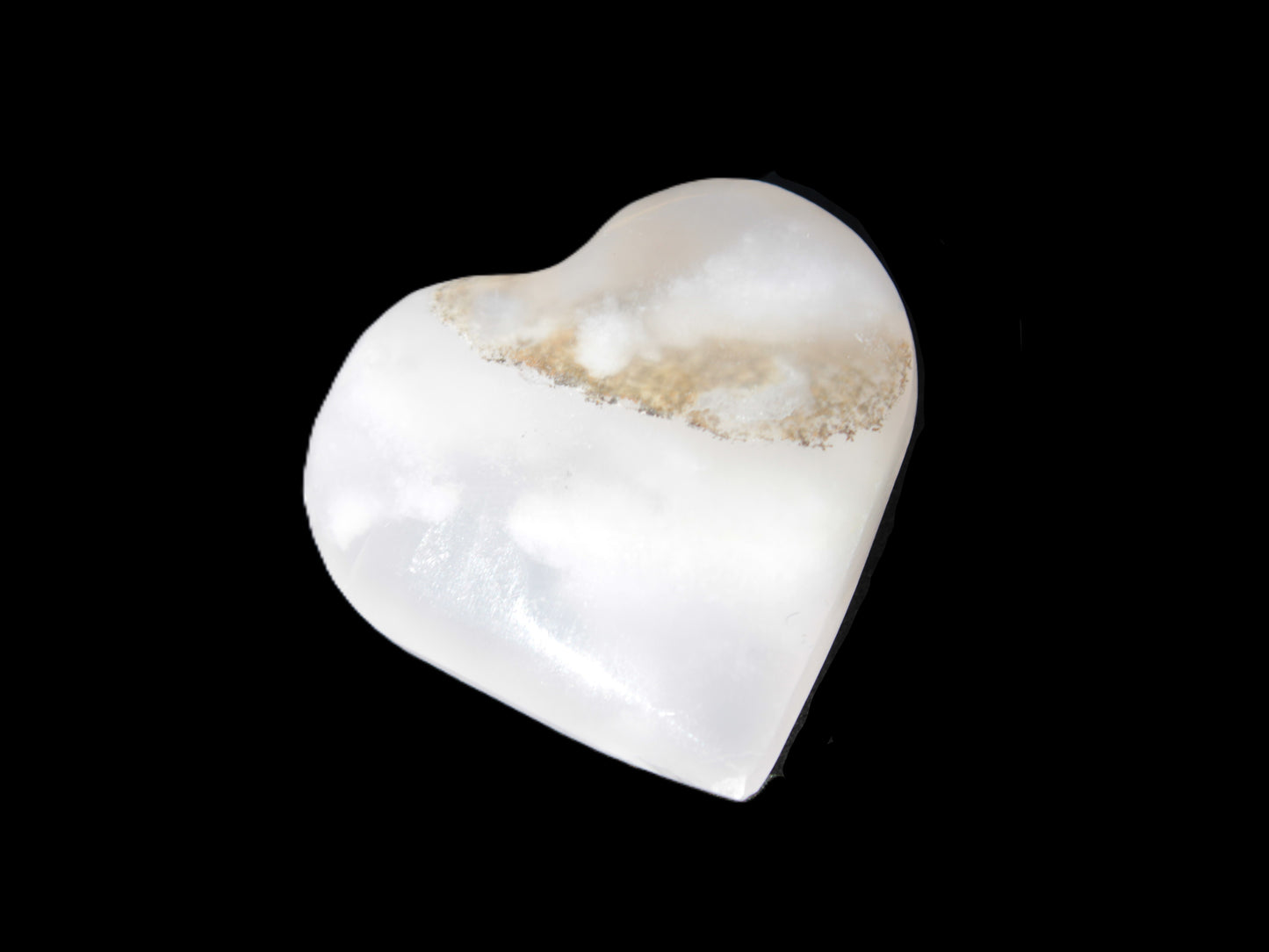 Mangano Calcite heart 35mm - 41mm 33-40g Rocks and Things