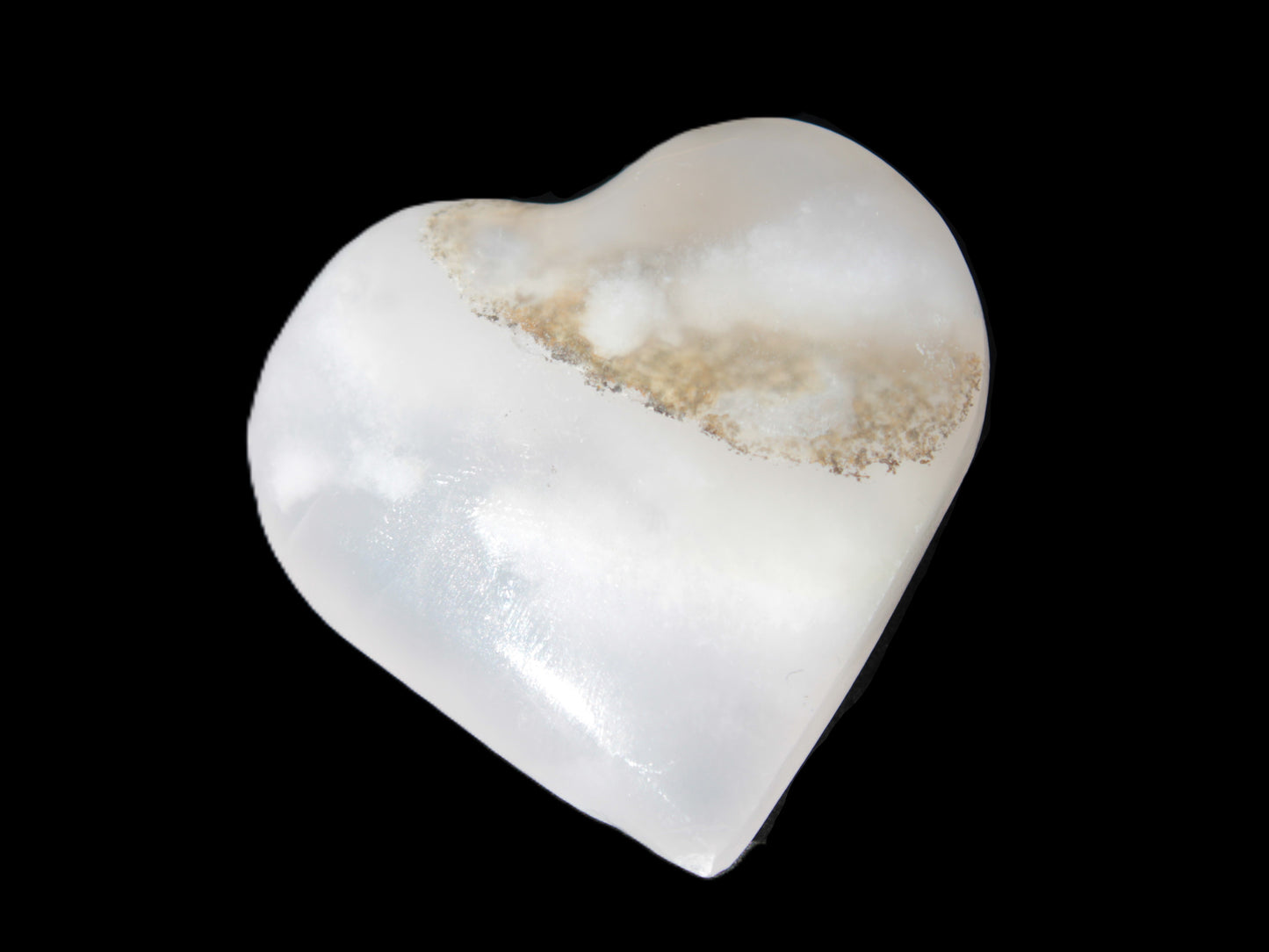 Mangano Calcite heart 35mm - 41mm 33-40g Rocks and Things