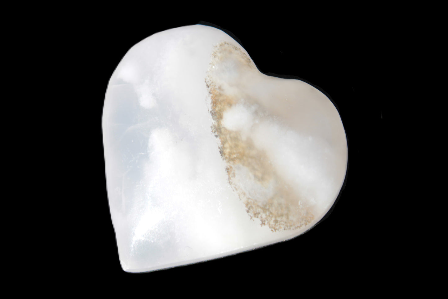 Mangano Calcite heart 35mm - 41mm 33-40g Rocks and Things