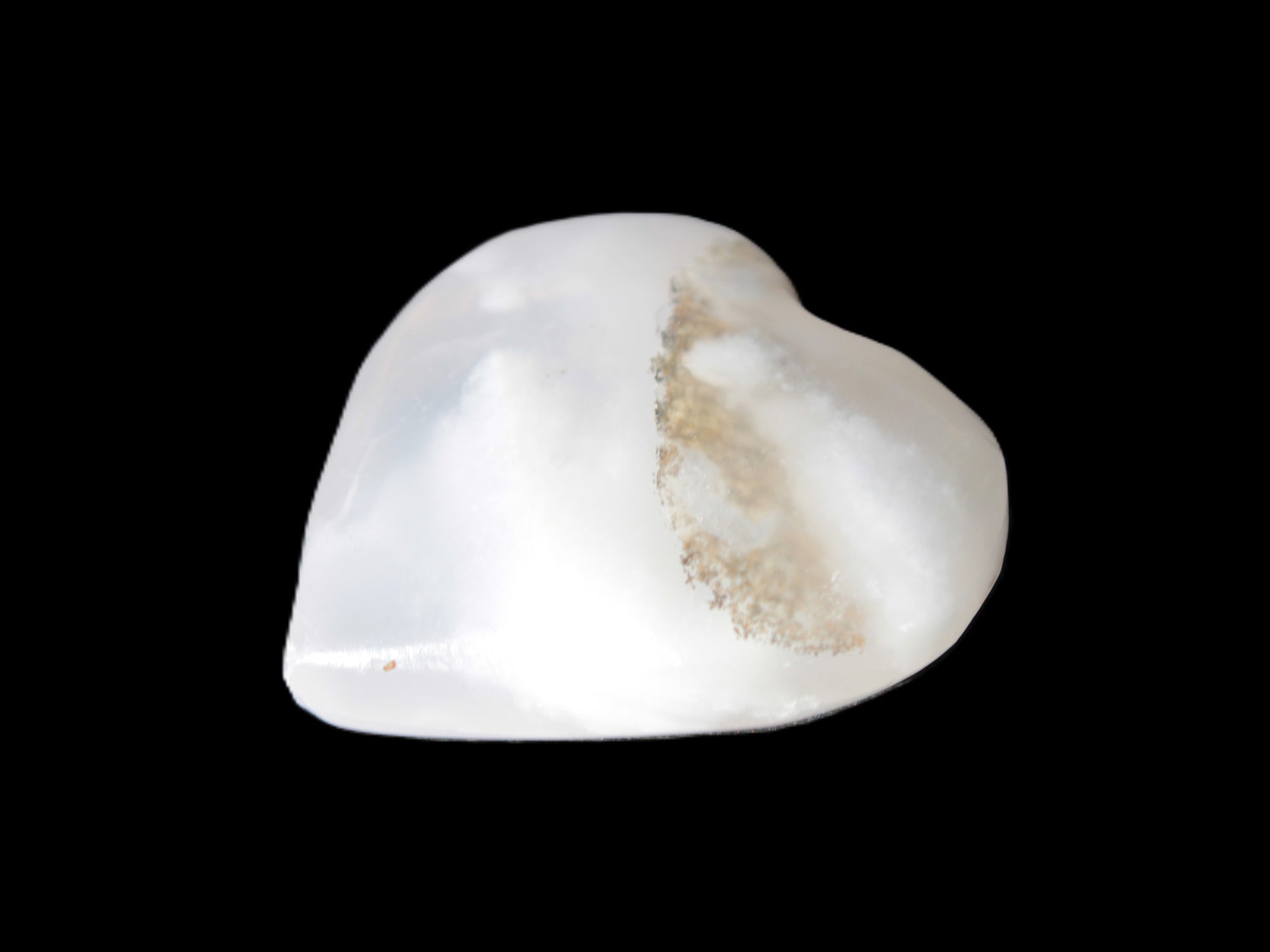 Mangano Calcite heart 35mm - 41mm 33-40g Rocks and Things