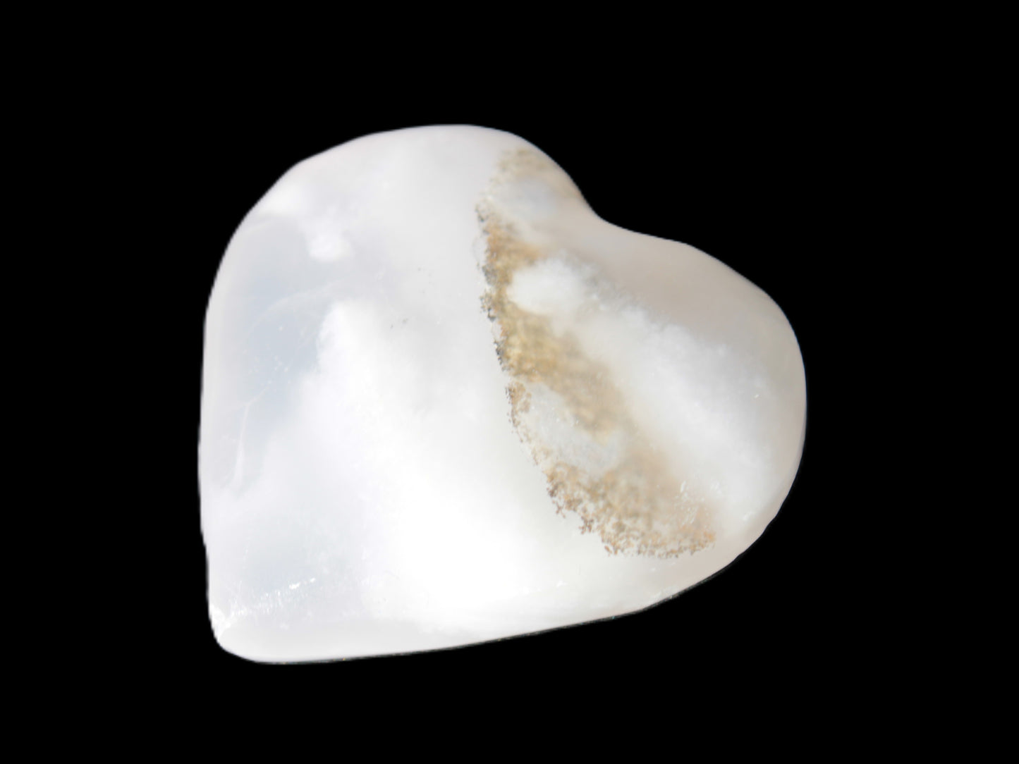 Mangano Calcite heart 35mm - 41mm 33-40g Rocks and Things