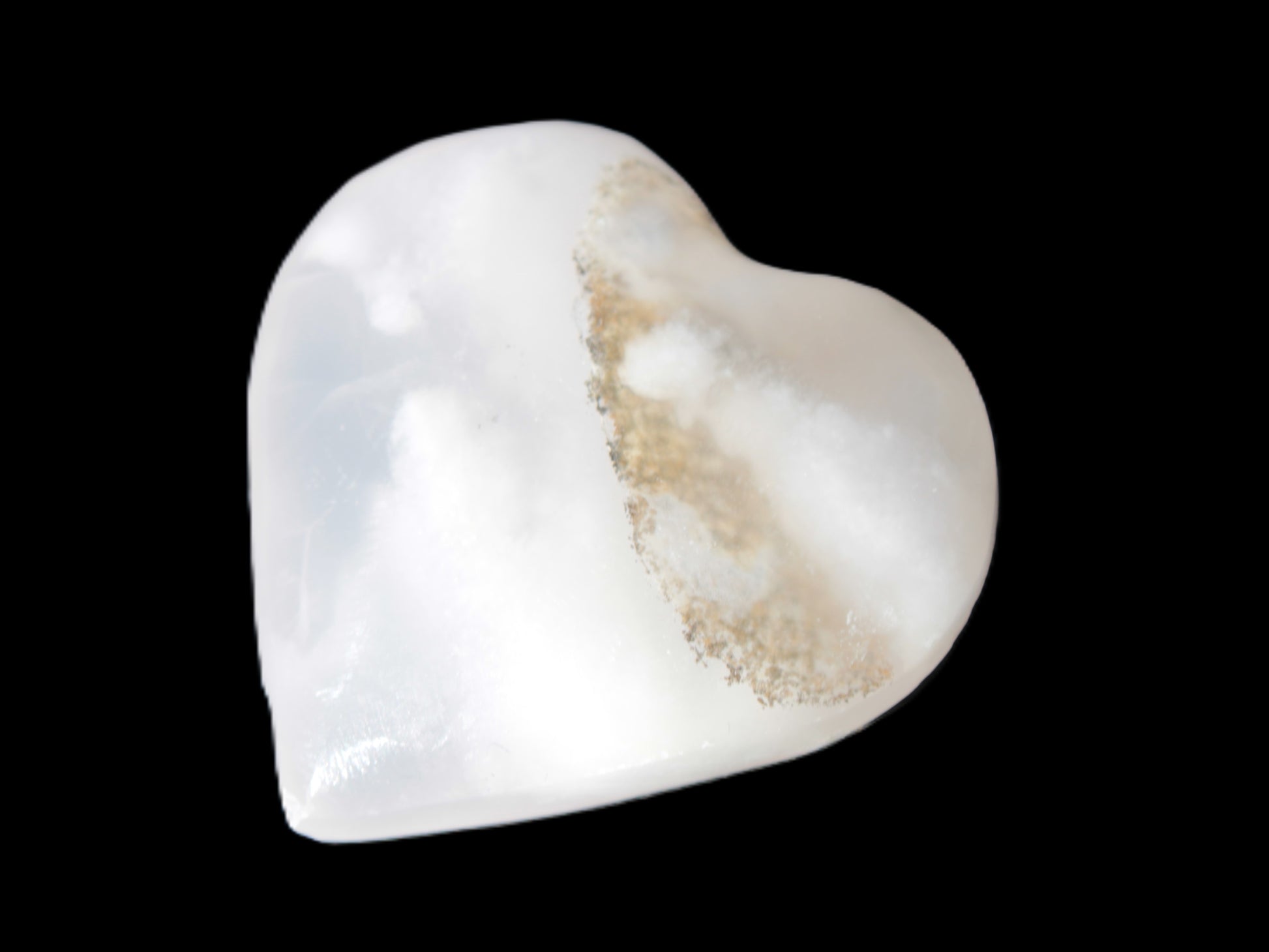 Mangano Calcite heart 35mm - 41mm 33-40g Rocks and Things