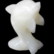 Soft-green Afghan Jade hand-carved Leaping Dolphin 395.5g Rocks and Things