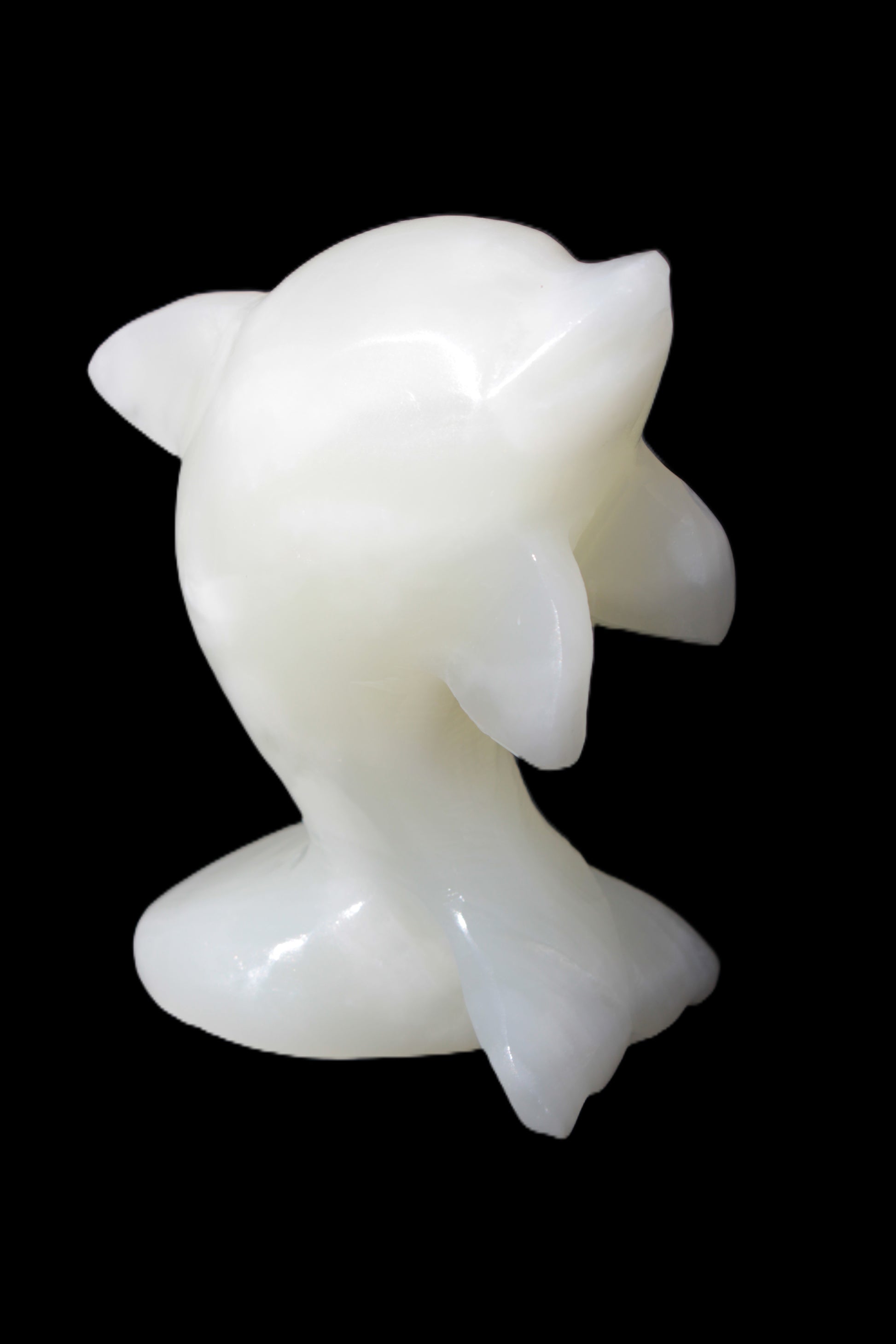 Soft-green Afghan Jade hand-carved Leaping Dolphin 395.5g Rocks and Things