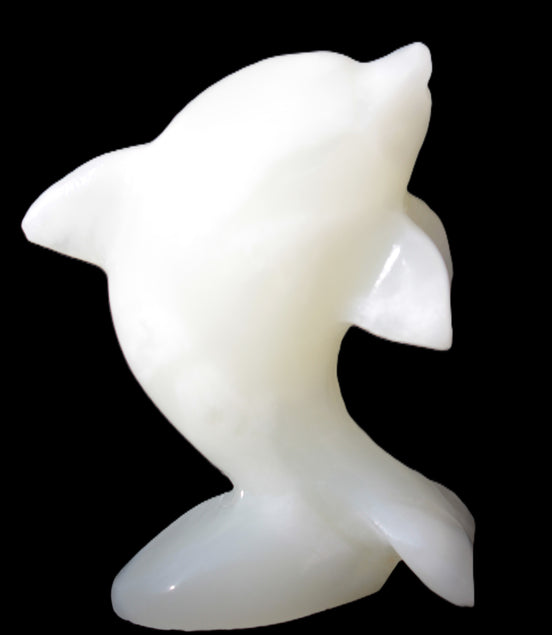 Soft-green Afghan Jade hand-carved Leaping Dolphin 395.5g Rocks and Things