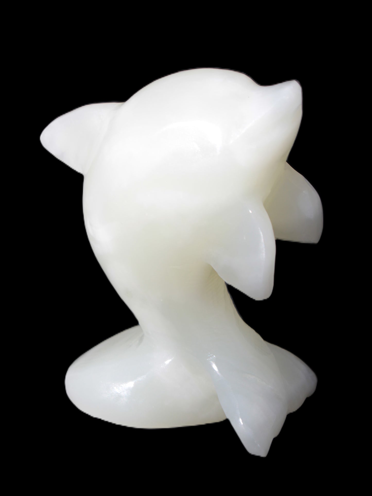 Soft-green Afghan Jade hand-carved Leaping Dolphin 395.5g Rocks and Things