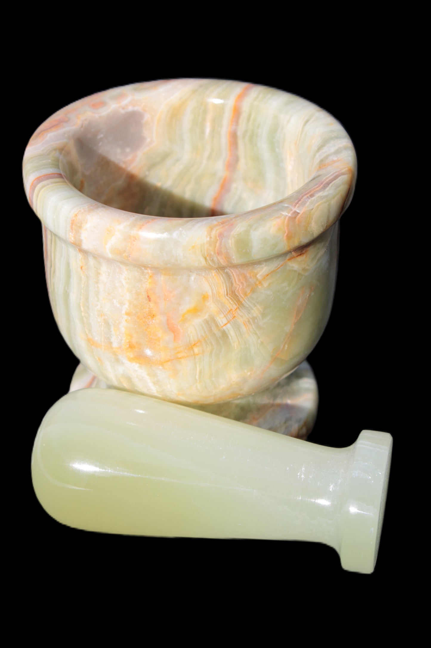 Afghan Jade hand-carved Mortar & Pestle 518g Rocks and Things