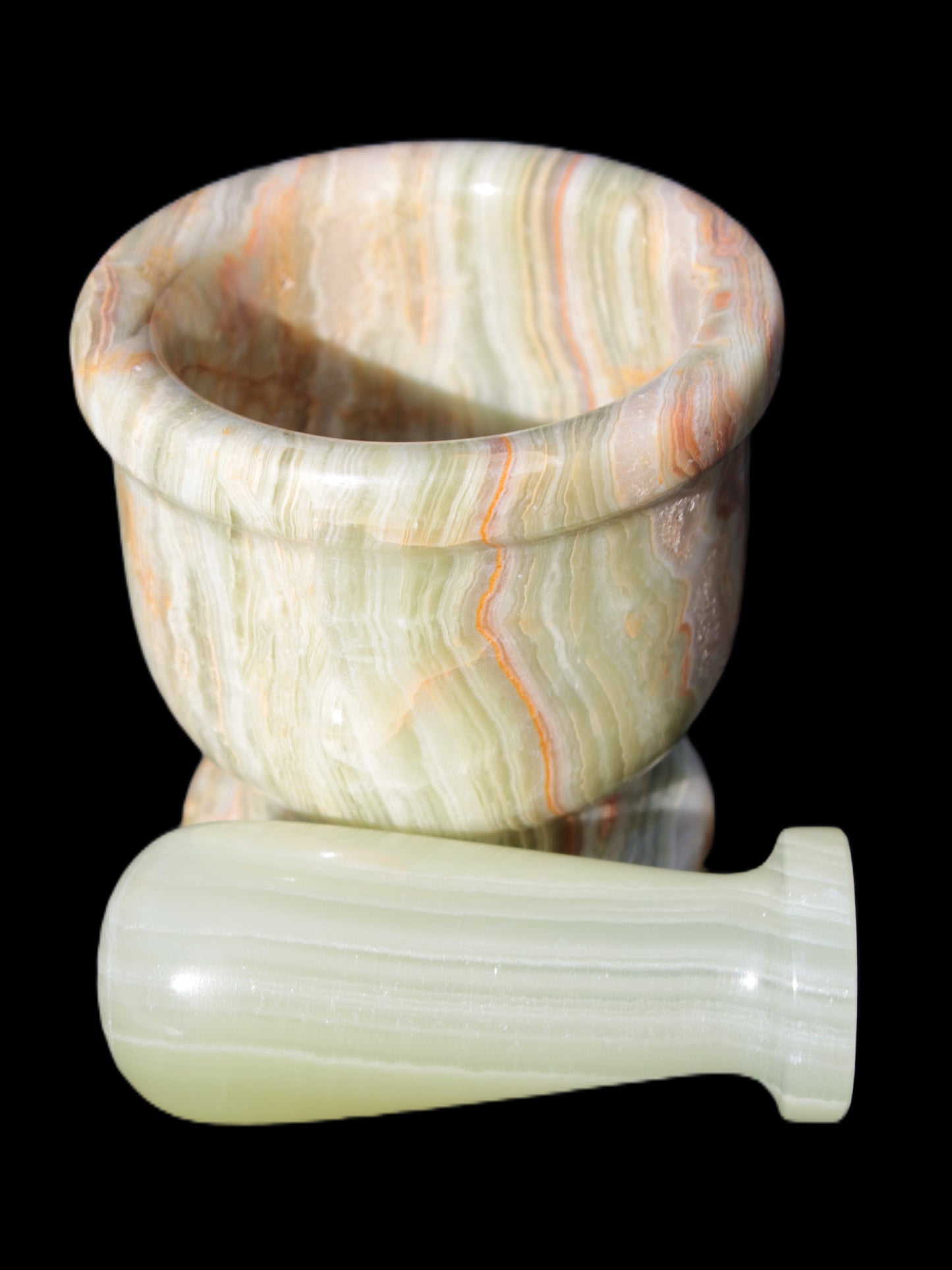 Afghan Jade hand-carved Mortar & Pestle 518g Rocks and Things