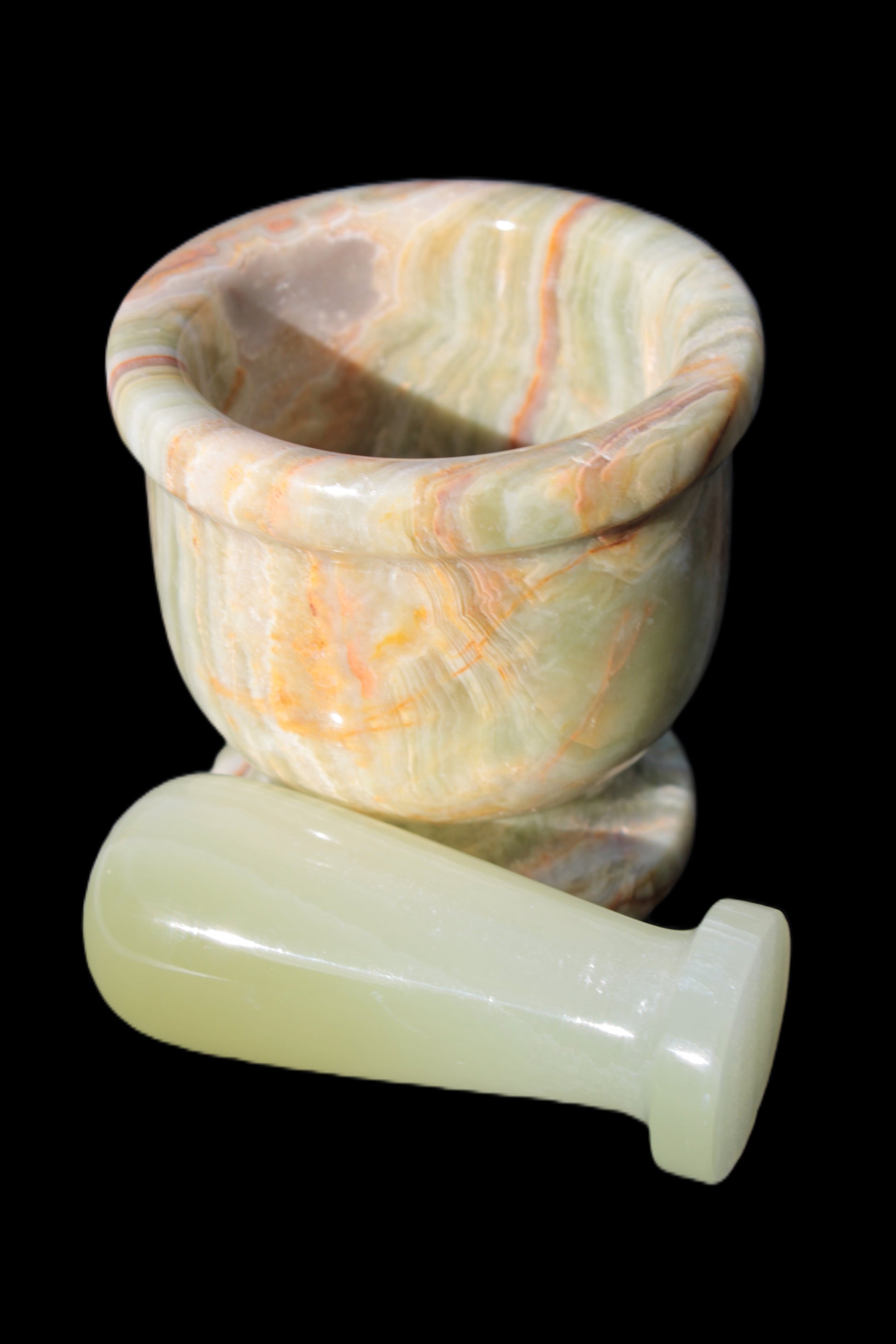 Afghan Jade hand-carved Mortar & Pestle 518g Rocks and Things