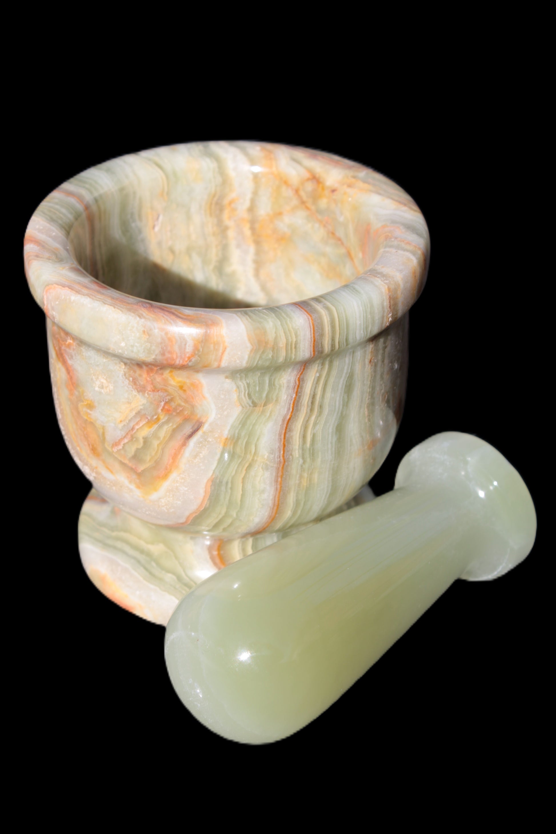 Afghan Jade hand-carved Mortar & Pestle 518g Rocks and Things