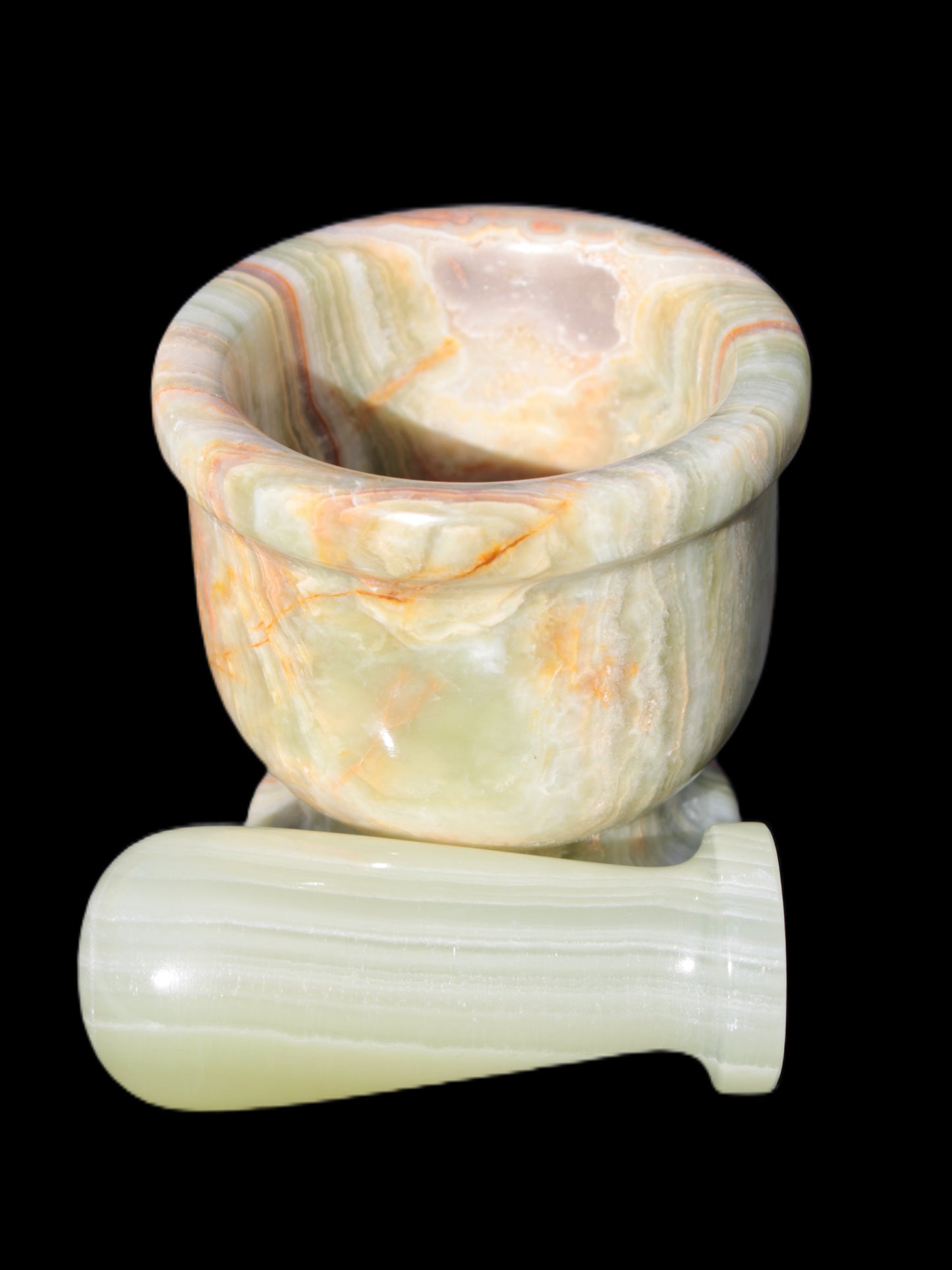 Afghan Jade hand-carved Mortar & Pestle 518g Rocks and Things