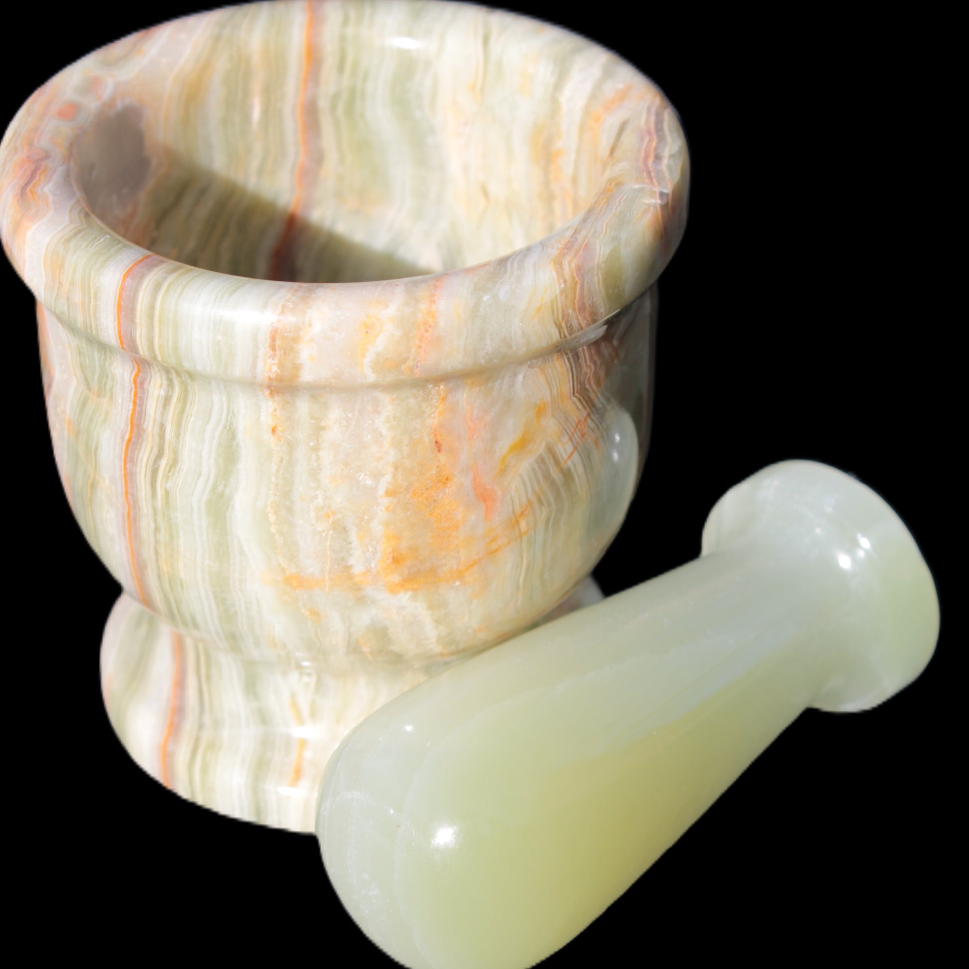 Afghan Jade hand-carved Mortar & Pestle 518g Rocks and Things