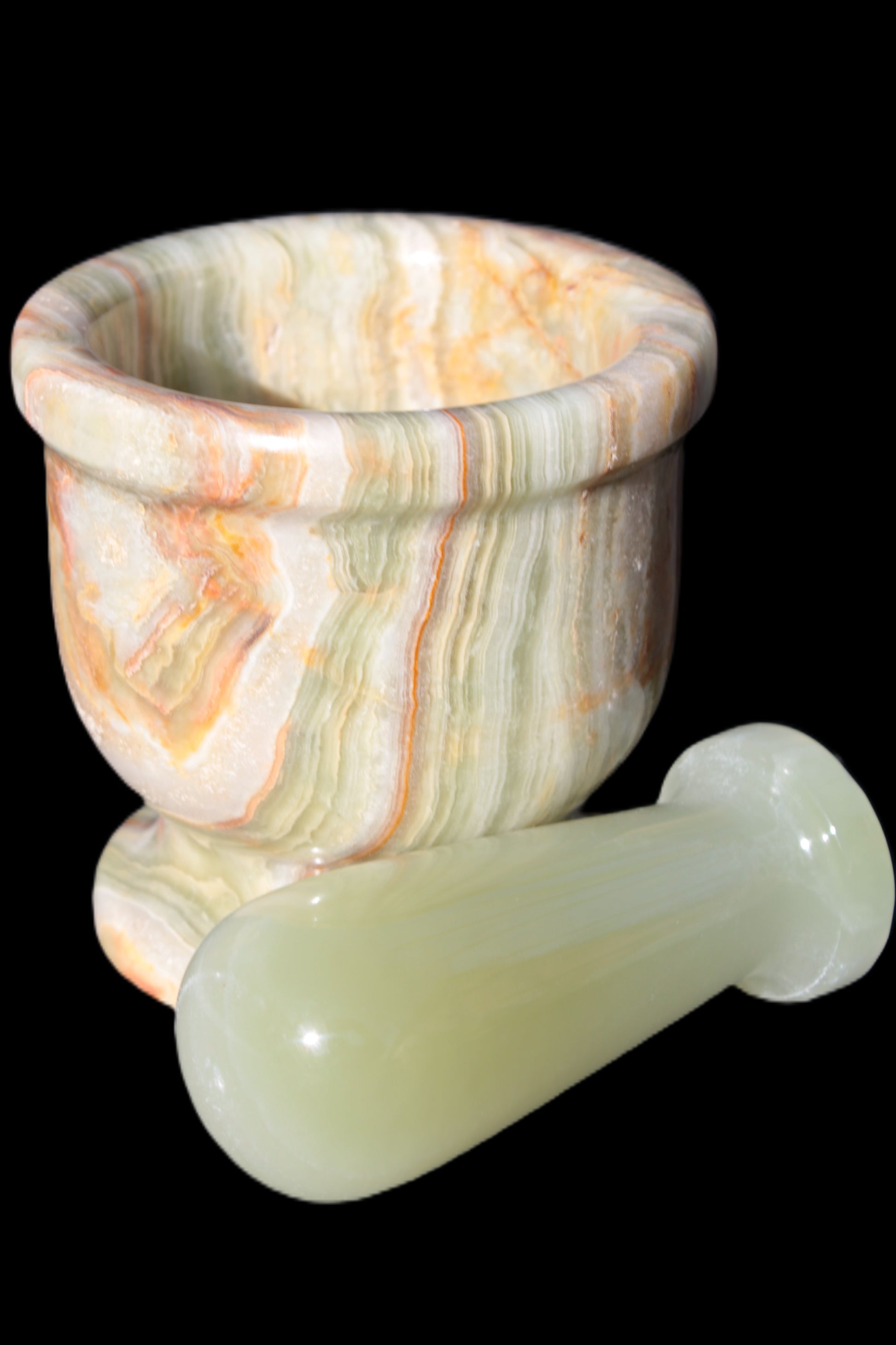 Afghan Jade hand-carved Mortar & Pestle 518g Rocks and Things