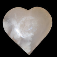 Mangano Calcite hand-carved heart 67*64mm  125g in sunlight - Rocks and Things Store
