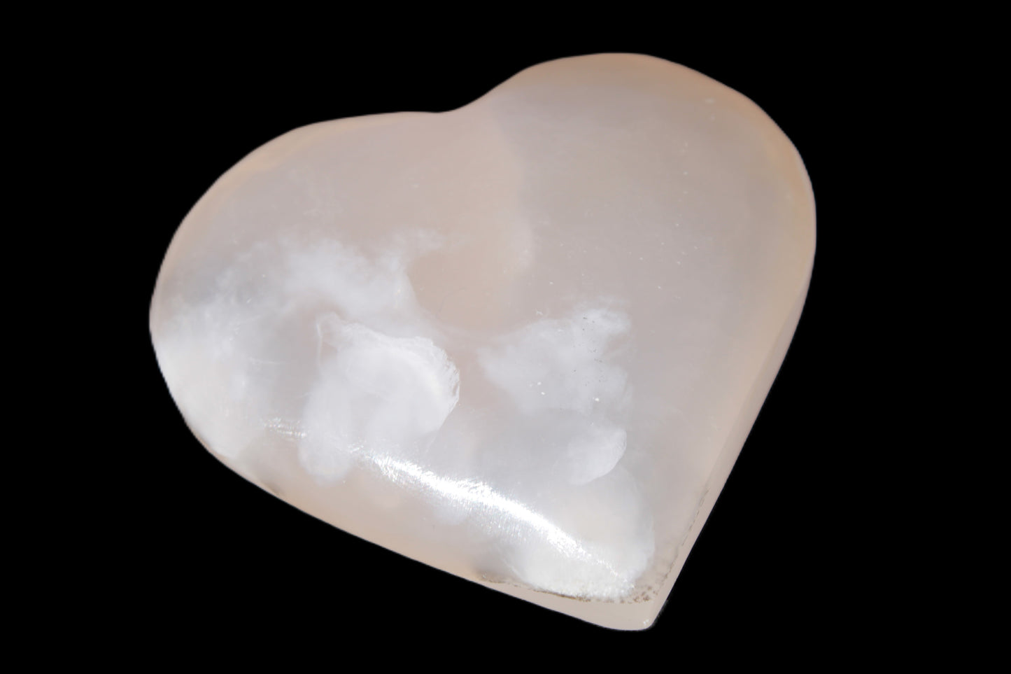 Mangano Calcite hand-carved heart 67mm  120/125g Rocks and Things