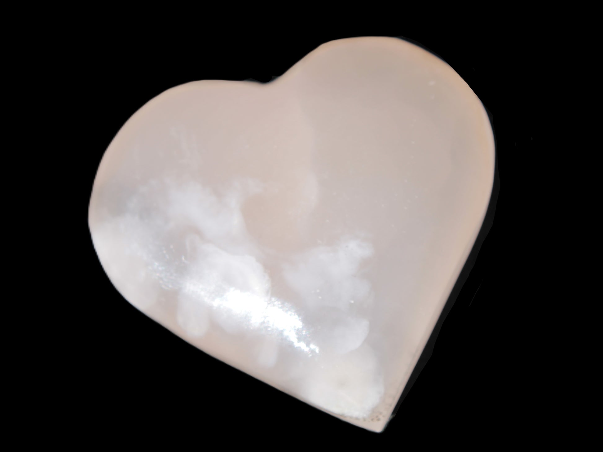 Mangano Calcite hand-carved heart 67mm  120/125g Rocks and Things