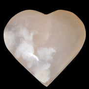 Mangano Calcite hand-carved heart 67*64mm  125g in sunlight - Rocks and Things Store