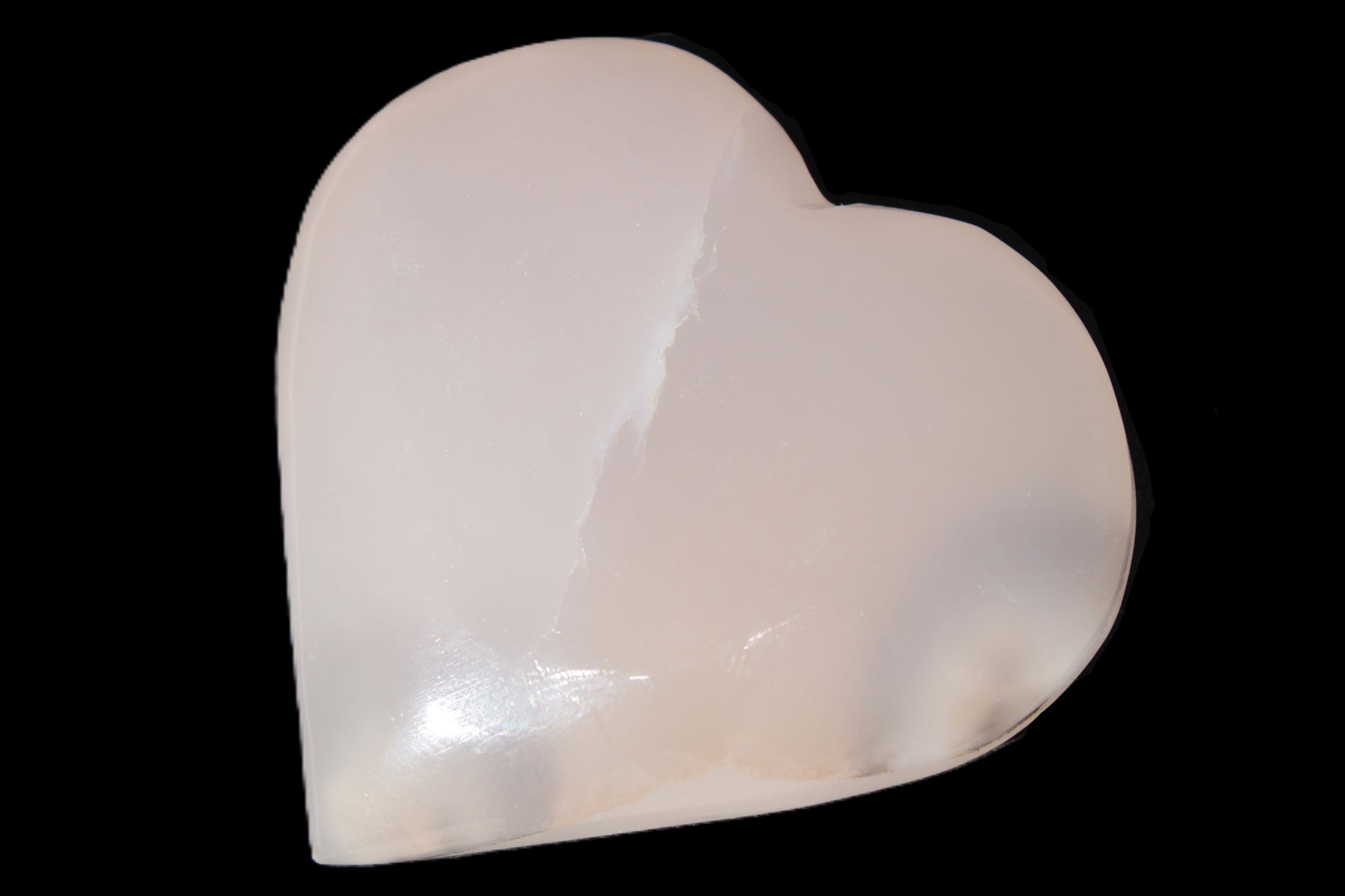 Mangano Calcite hand-carved heart 67mm  120/125g Rocks and Things