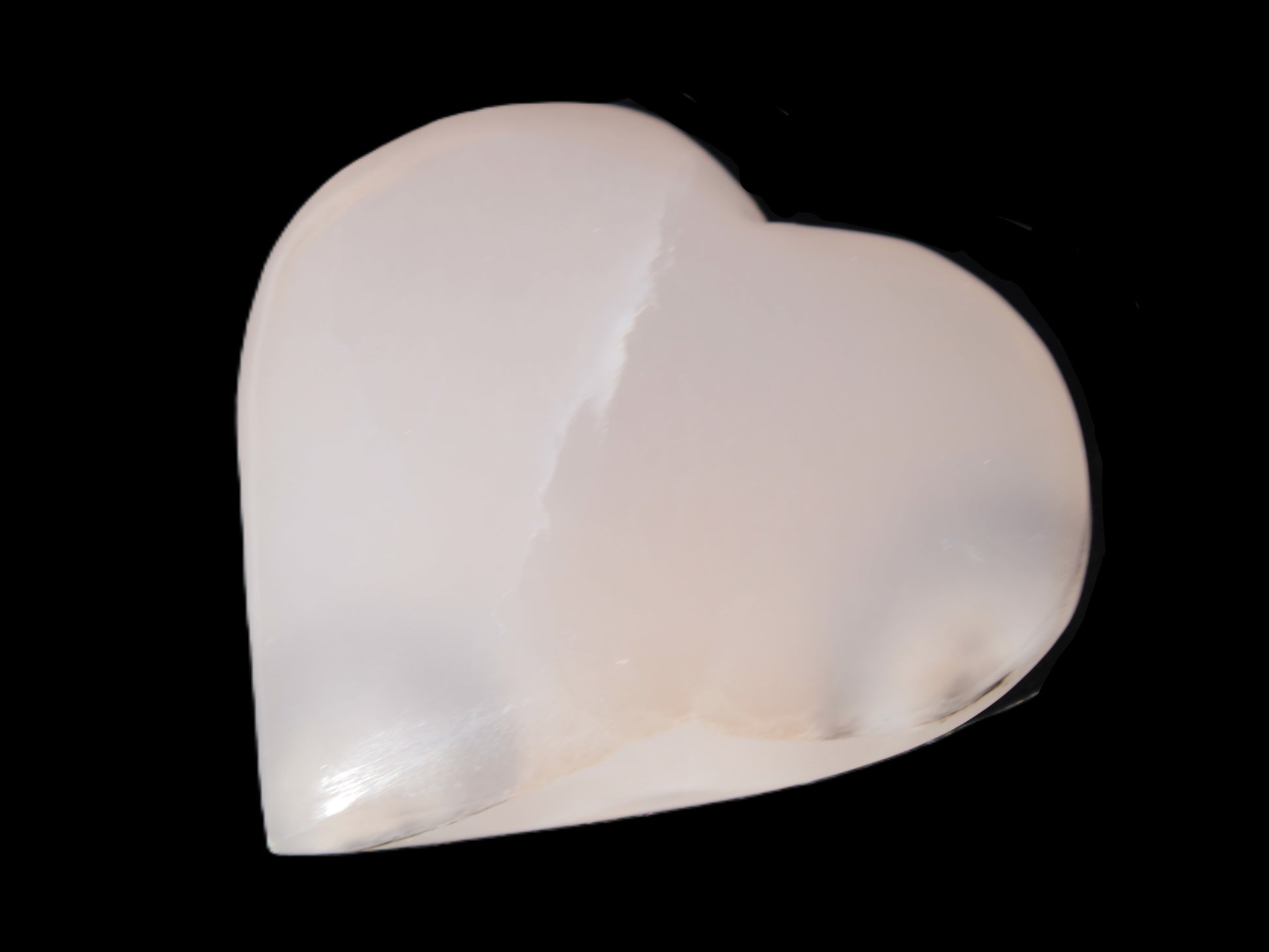 Mangano Calcite hand-carved heart 67mm  120/125g Rocks and Things