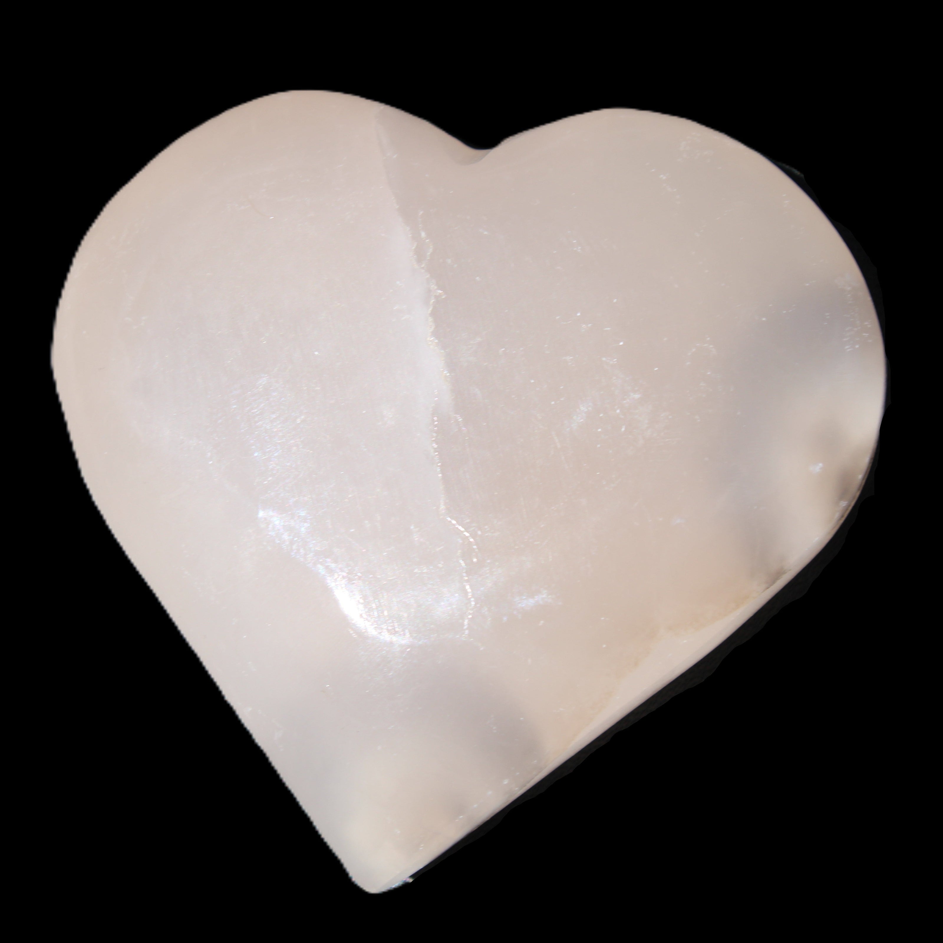 Mangano Calcite hand-carved heart 67*64mm  125g in sunlight - Rocks and Things Store