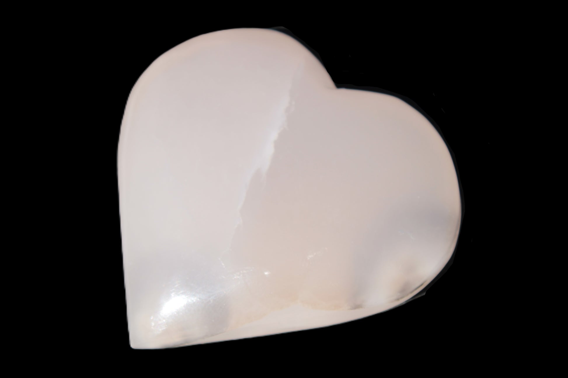 Mangano Calcite hand-carved heart 67mm  120/125g Rocks and Things