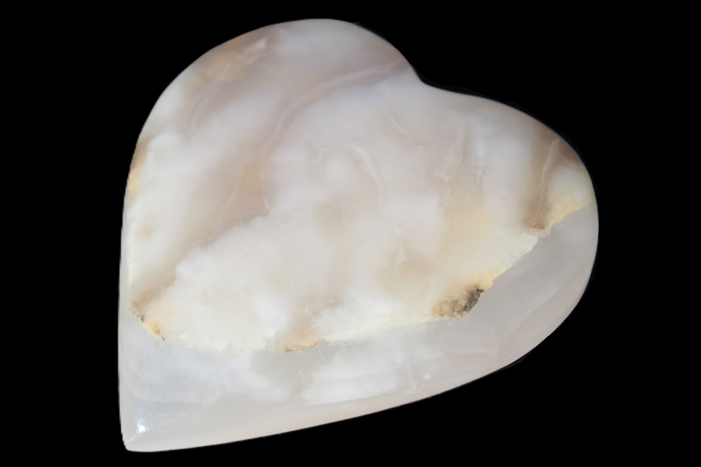 Mangano Calcite hand-carved heart 67-94mm  129-274g Rocks and Things