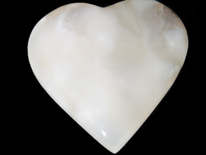 Mangano Calcite hand-carved heart 67-94mm  129-274g Rocks and Things