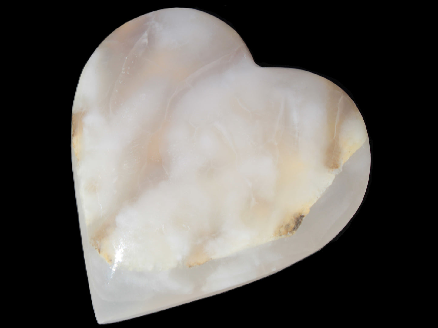 Mangano Calcite hand-carved heart 67-94mm  129-274g Rocks and Things