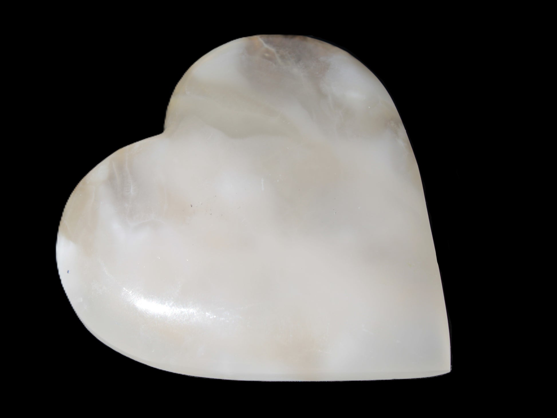 Mangano Calcite hand-carved heart 67-94mm  129-274g Rocks and Things