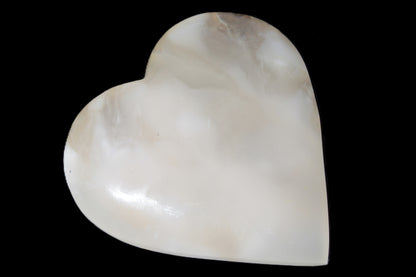 Mangano Calcite hand-carved heart 67-94mm  129-274g Rocks and Things