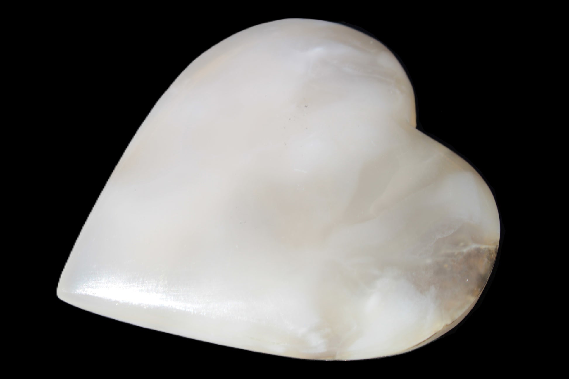 Mangano Calcite hand-carved heart 67-94mm  129-274g Rocks and Things