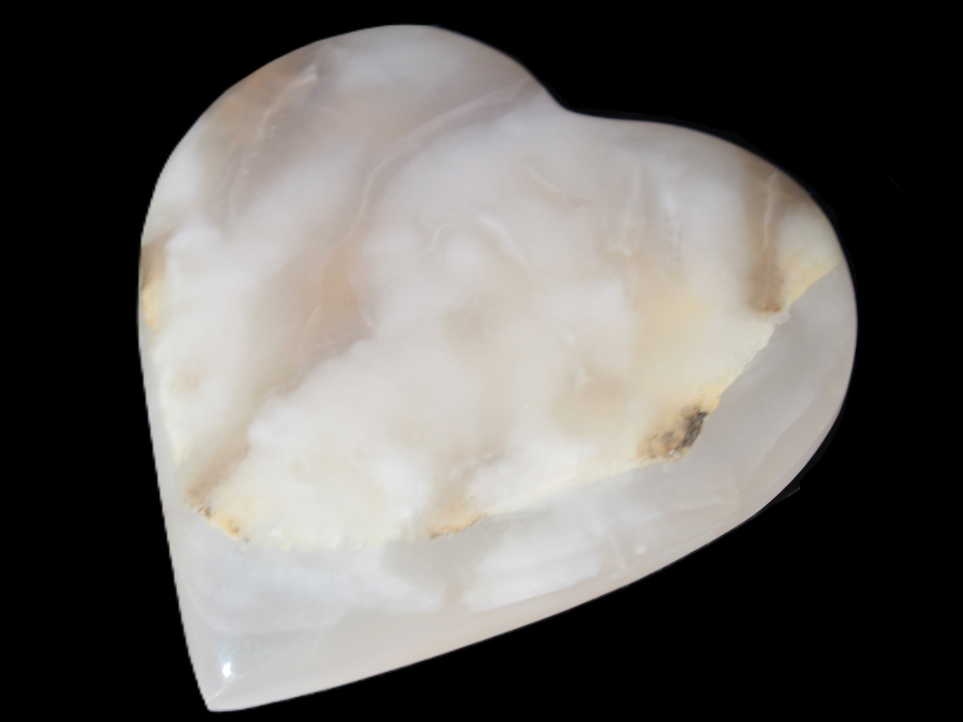 Mangano Calcite hand-carved heart 67-94mm  129-274g Rocks and Things