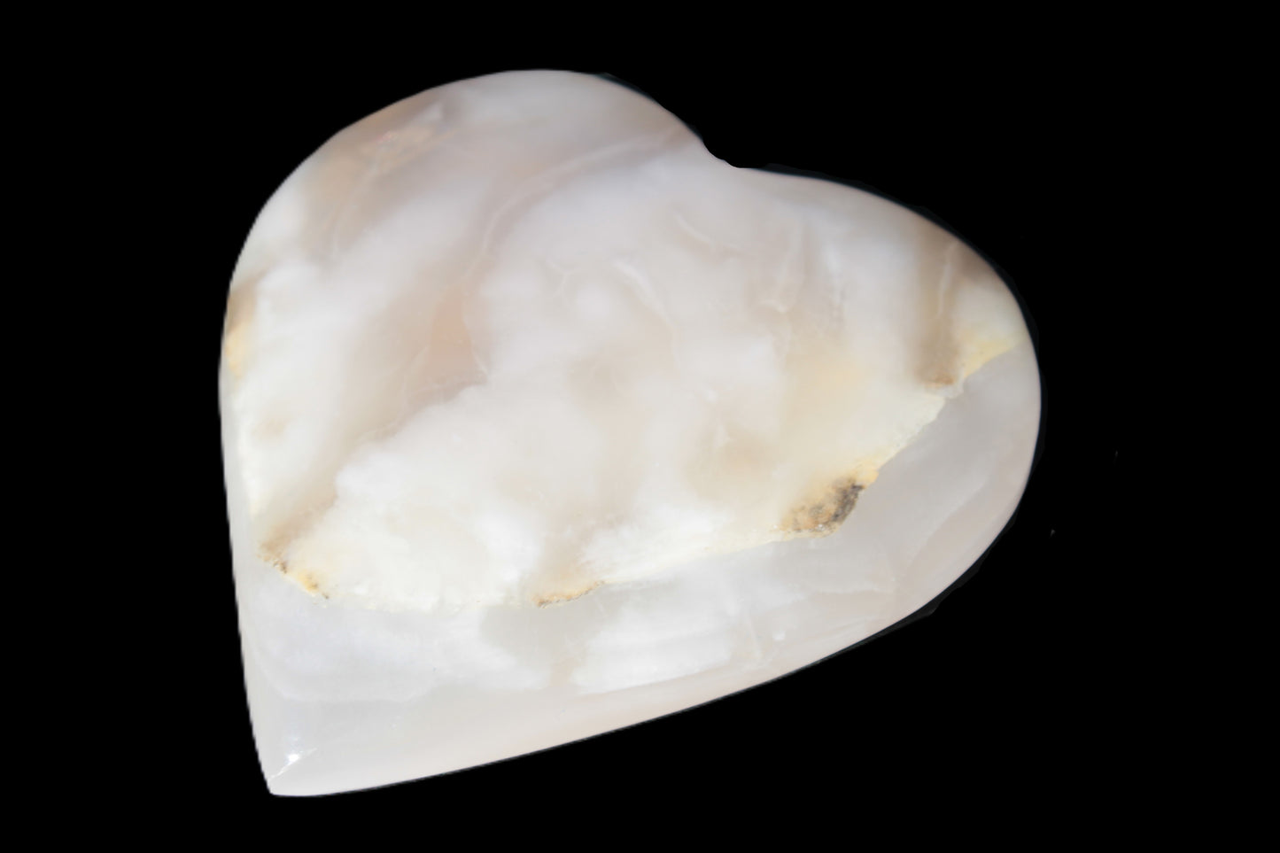 Mangano Calcite hand-carved heart 67-94mm  129-274g Rocks and Things