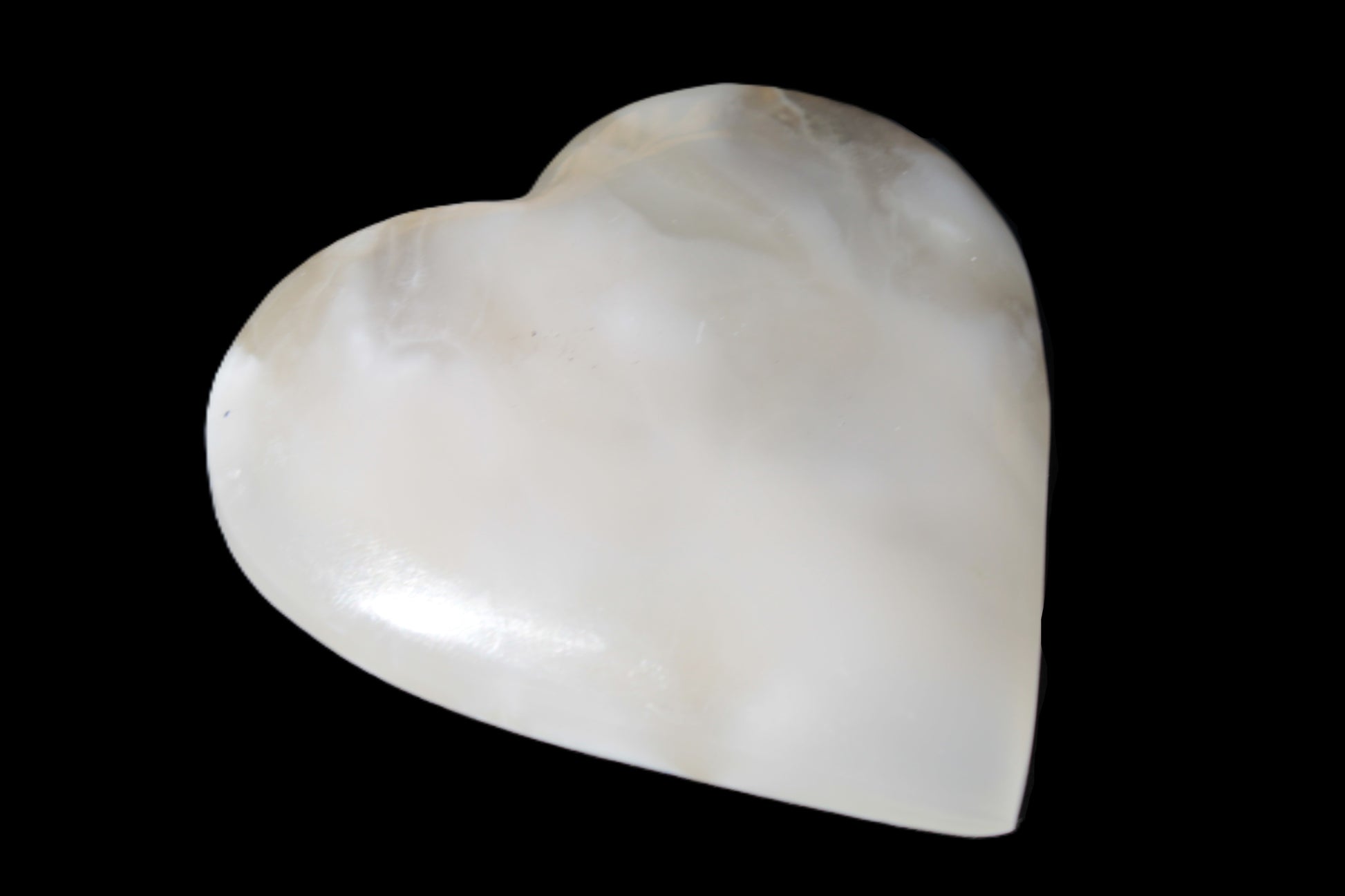 Mangano Calcite hand-carved heart 67-94mm  129-274g Rocks and Things